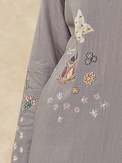 Suhani Elite Pure Italian Satin Kurta Unstitched Set with Dupatta