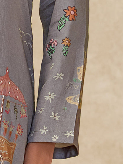 Suhani Elite Pure Italian Satin Kurta Unstitched Set with Dupatta