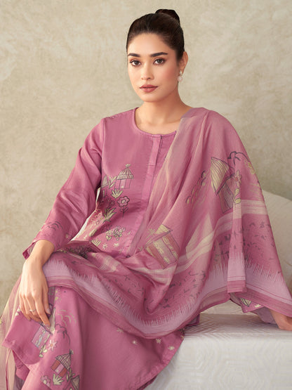 Suhani Royal Pure Italian Satin Kurta Unstitched Set with Dupatta