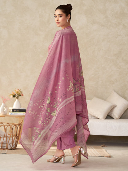 Suhani Royal Pure Italian Satin Kurta Unstitched Set with Dupatta