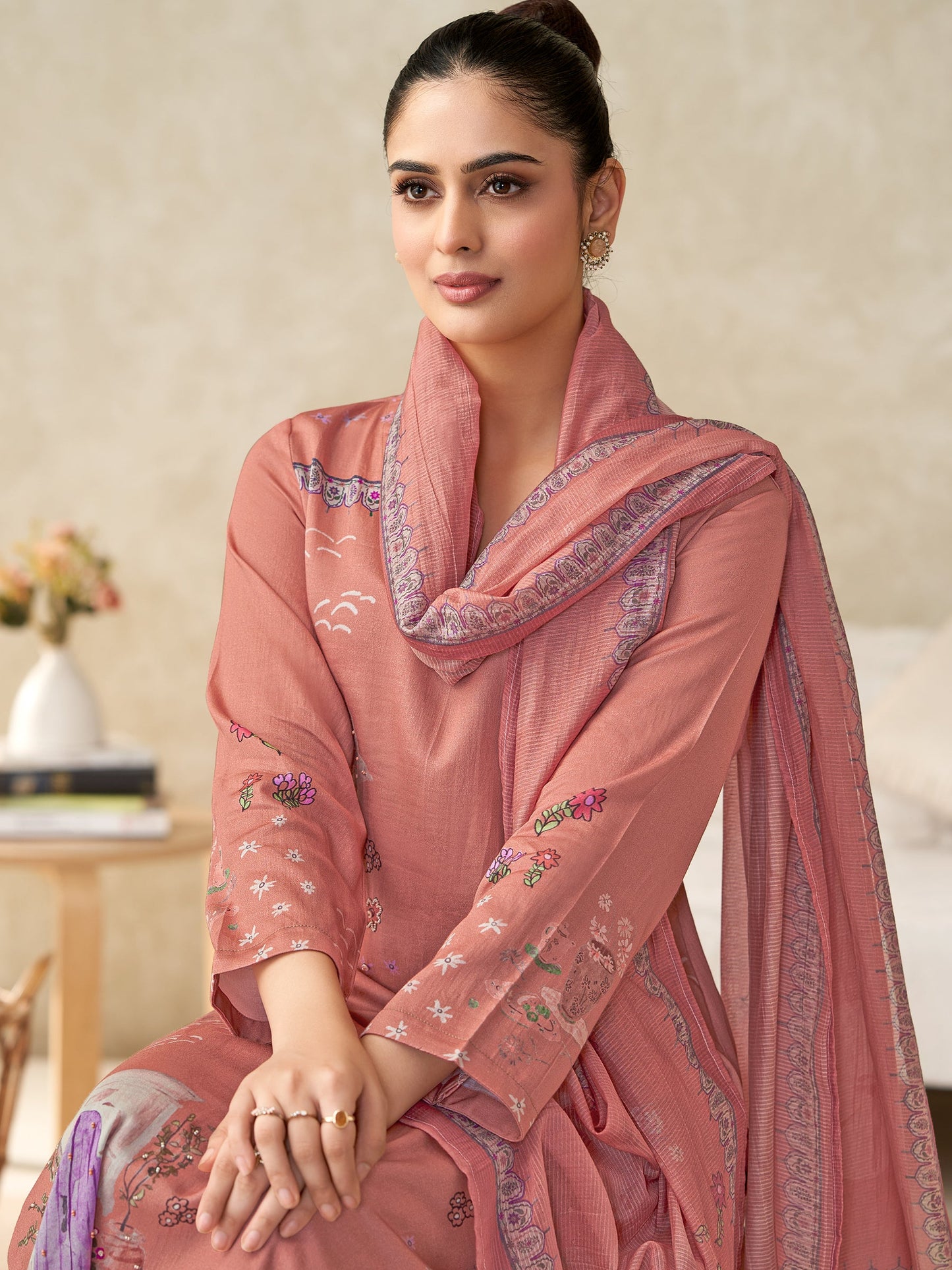 Suhani Luxe Pure Italian Satin Kurta Unstitched Set with Dupatta
