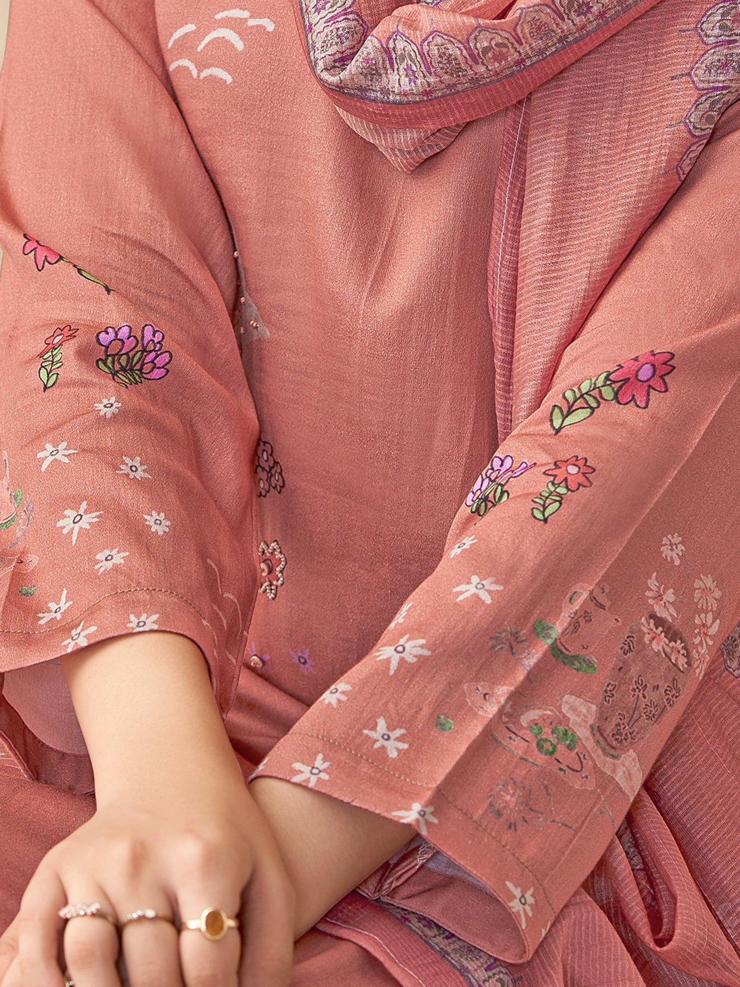 Suhani Luxe Pure Italian Satin Kurta Unstitched Set with Dupatta