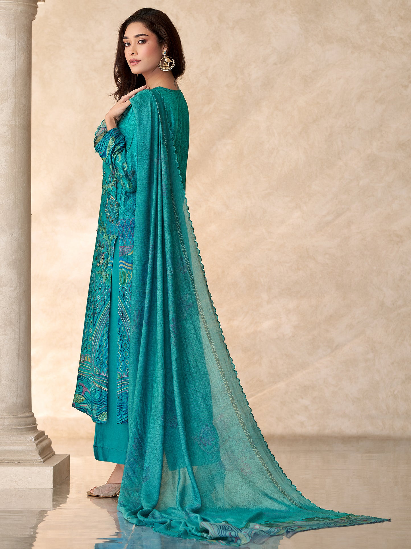 Chand Raat Royal Pure Muslin Silk Kurta Unstitched Set With Dupatta