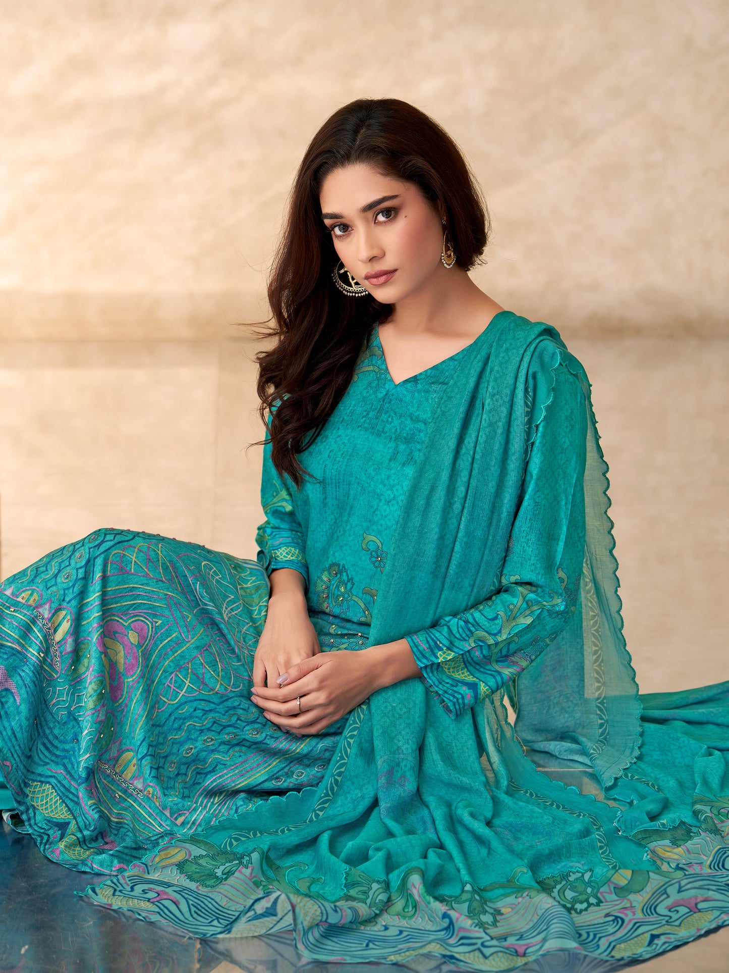 Chand Raat Classic Pure Muslin Silk Kurta Unstitched Set With Dupatta