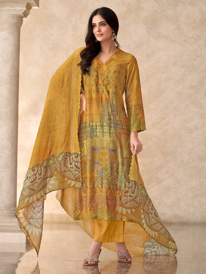 Chand Raat Classic Pure Muslin Silk Kurta Unstitched Set With Dupatta