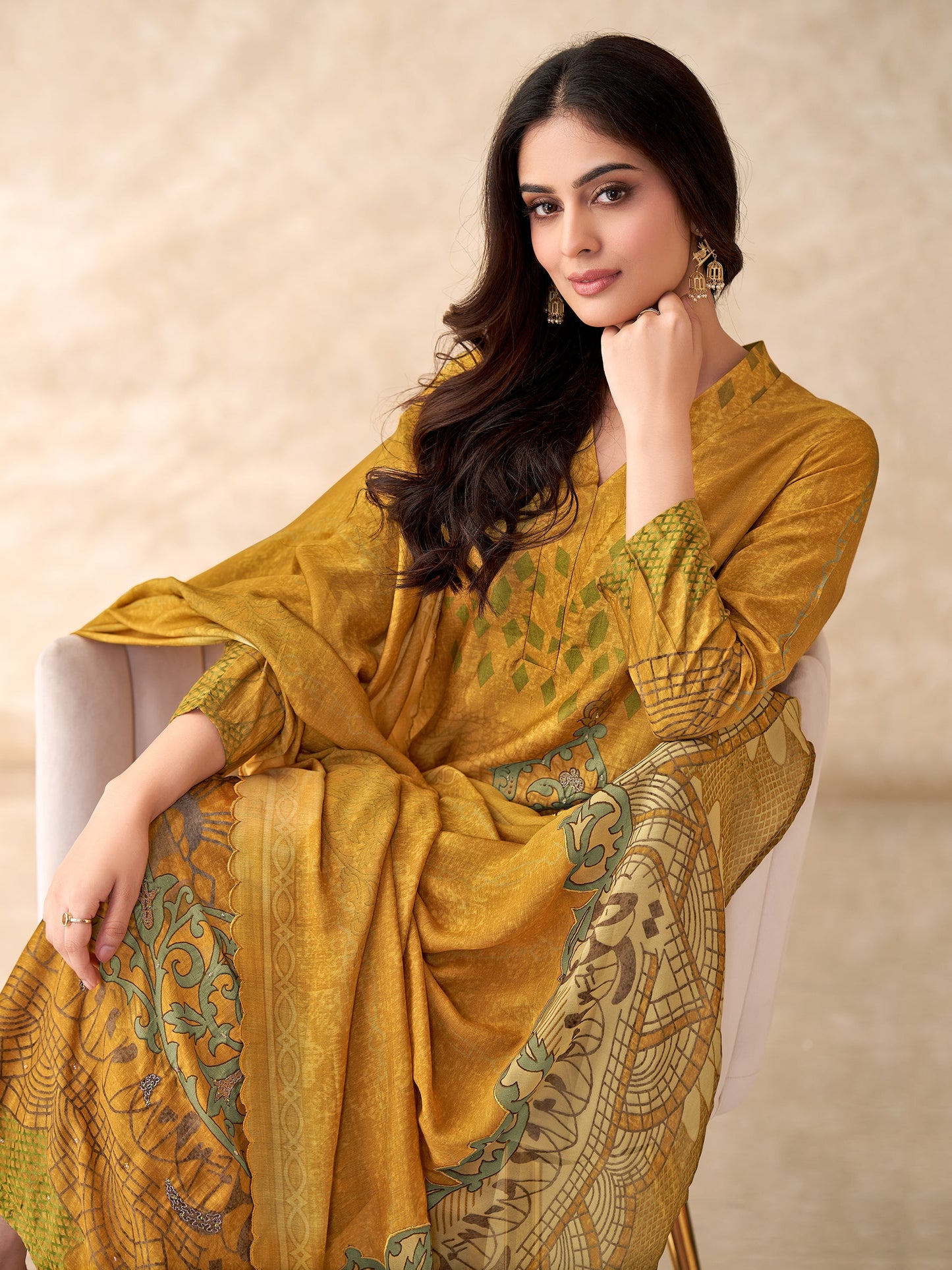 Chand Raat Charm Pure Muslin Silk Kurta Unstitched Set With Dupatta