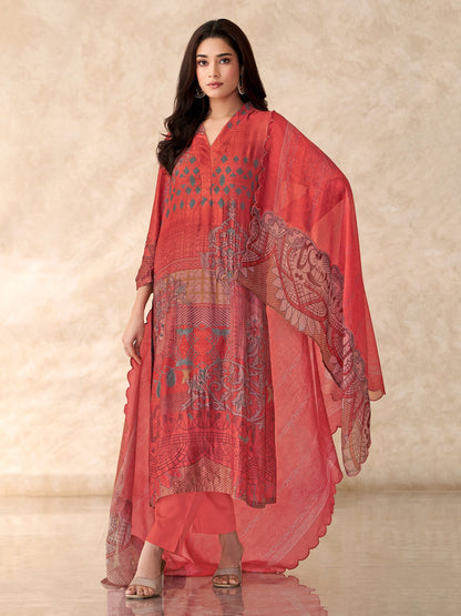 Chand Raat Classic Pure Muslin Silk Kurta Unstitched Set With Dupatta