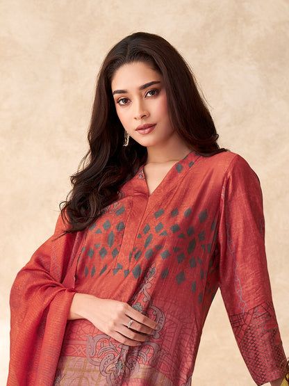 Chand Raat Classic Pure Muslin Silk Kurta Unstitched Set With Dupatta