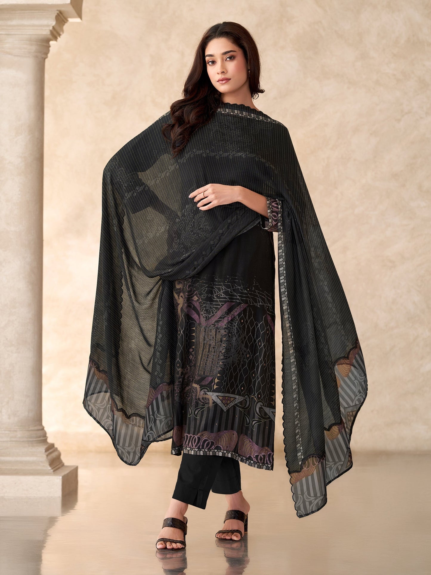 Chand Raat Charm Pure Muslin Silk Kurta Unstitched Set With Dupatta