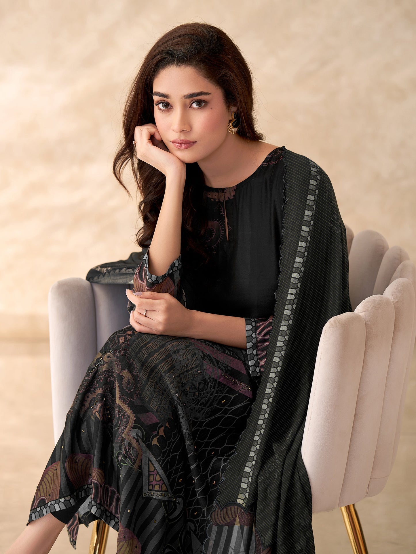 Chand Raat Charm Pure Muslin Silk Kurta Unstitched Set With Dupatta