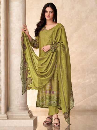 Chand Raat Classic Pure Muslin Silk Kurta Unstitched Set With Dupatta