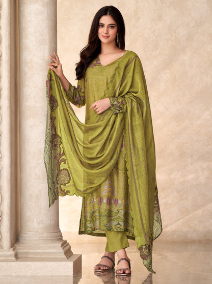 Chand Raat Elegance Pure Muslin Silk Kurta Unstitched Set With Dupatta