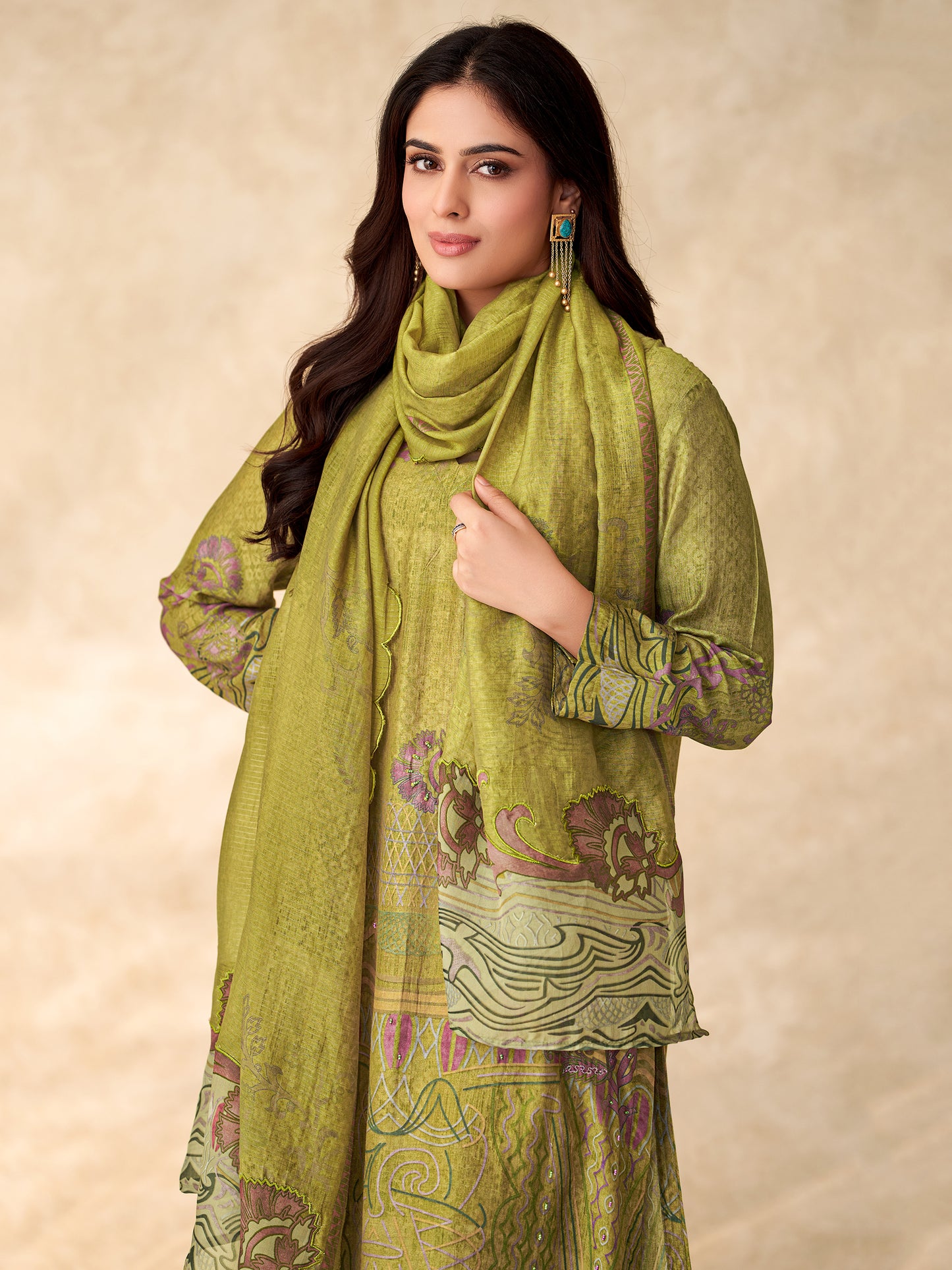 Chand Raat Royal Pure Muslin Silk Kurta Unstitched Set With Dupatta