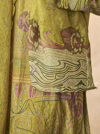 Chand Raat Charm Pure Muslin Silk Kurta Unstitched Set With Dupatta