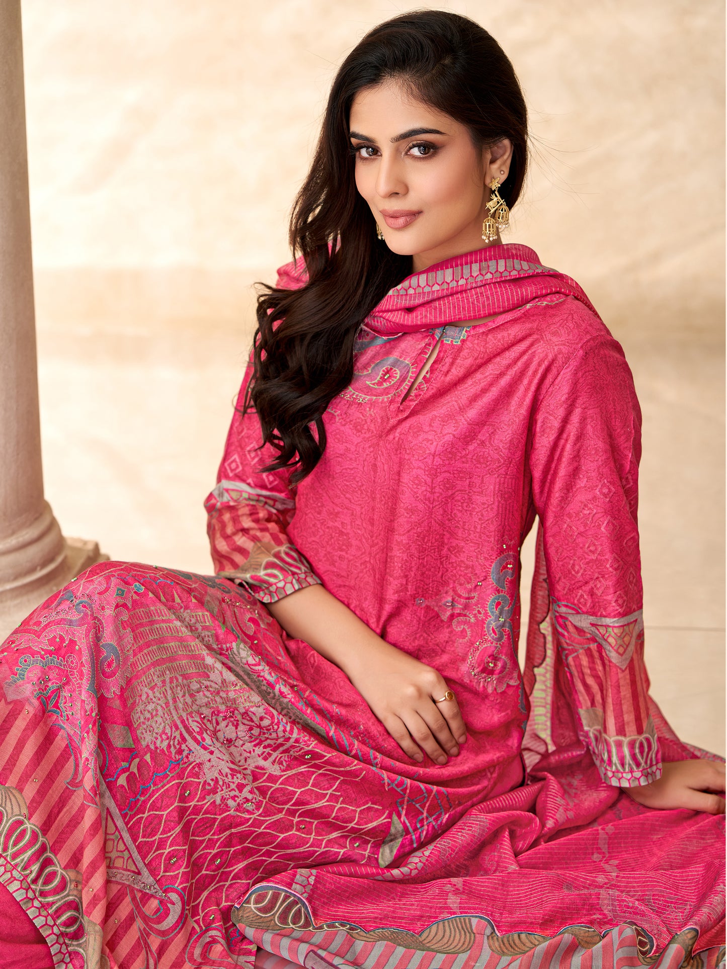 Chand Raat Elegance Pure Muslin Silk Kurta Unstitched Set With Dupatta