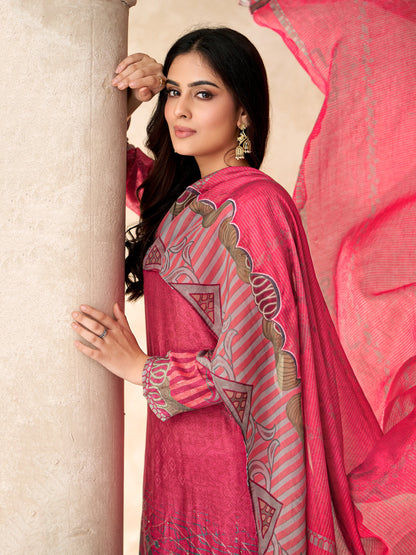 Chand Raat Charm Pure Muslin Silk Kurta Unstitched Set With Dupatta