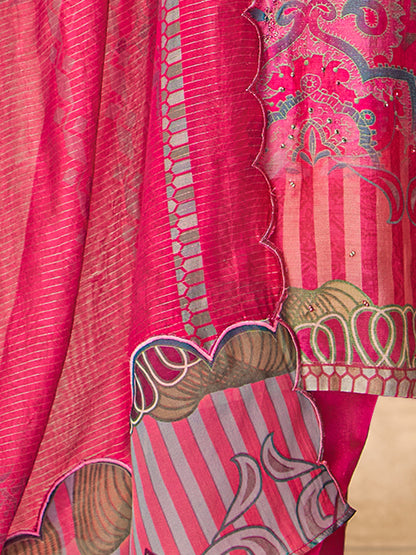 Chand Raat Elegance Pure Muslin Silk Kurta Unstitched Set With Dupatta