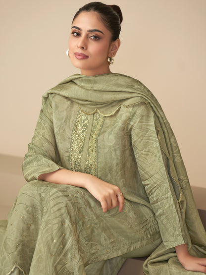 Ramya Premium Simmer Tissue Kurta Set with Dupatta