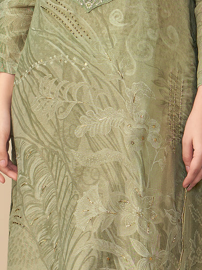 Ramya Premium Simmer Tissue Kurta Set with Dupatta