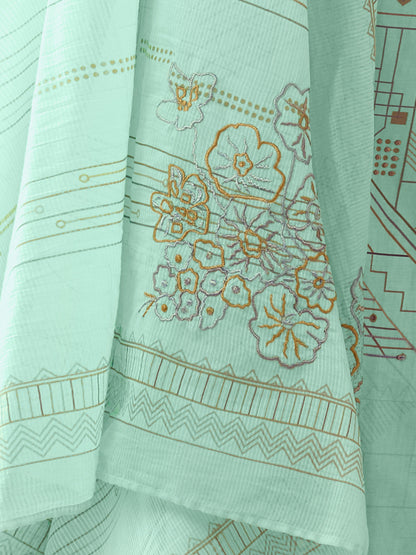 RASHI RAMAGREENLIGHT Pure Heavy Cotton  Suit Set With Stunning Fancy Handwork