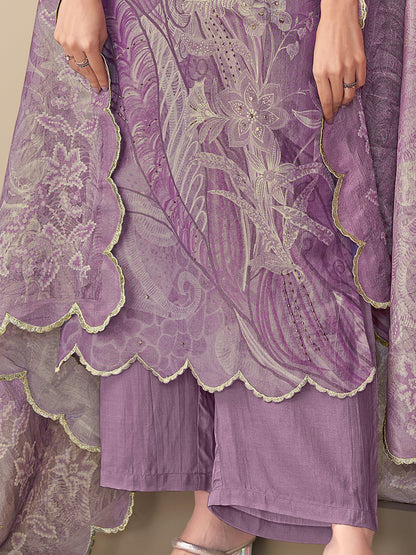 Ramya Premium Simmer Tissue Kurta Set with Dupatta