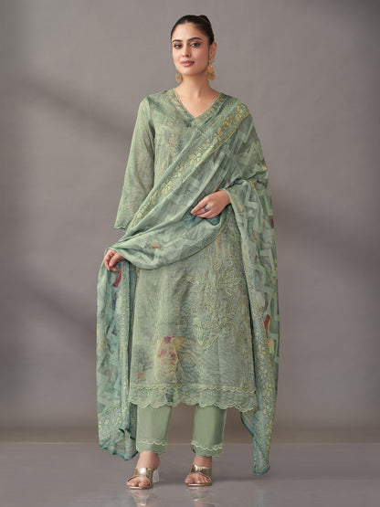 Riva Majestic Pure Silk Jari Kurta Set with Dupatta