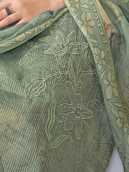 Riva Elite Pure Silk Jari Kurta Unstitched Set with Dupatta