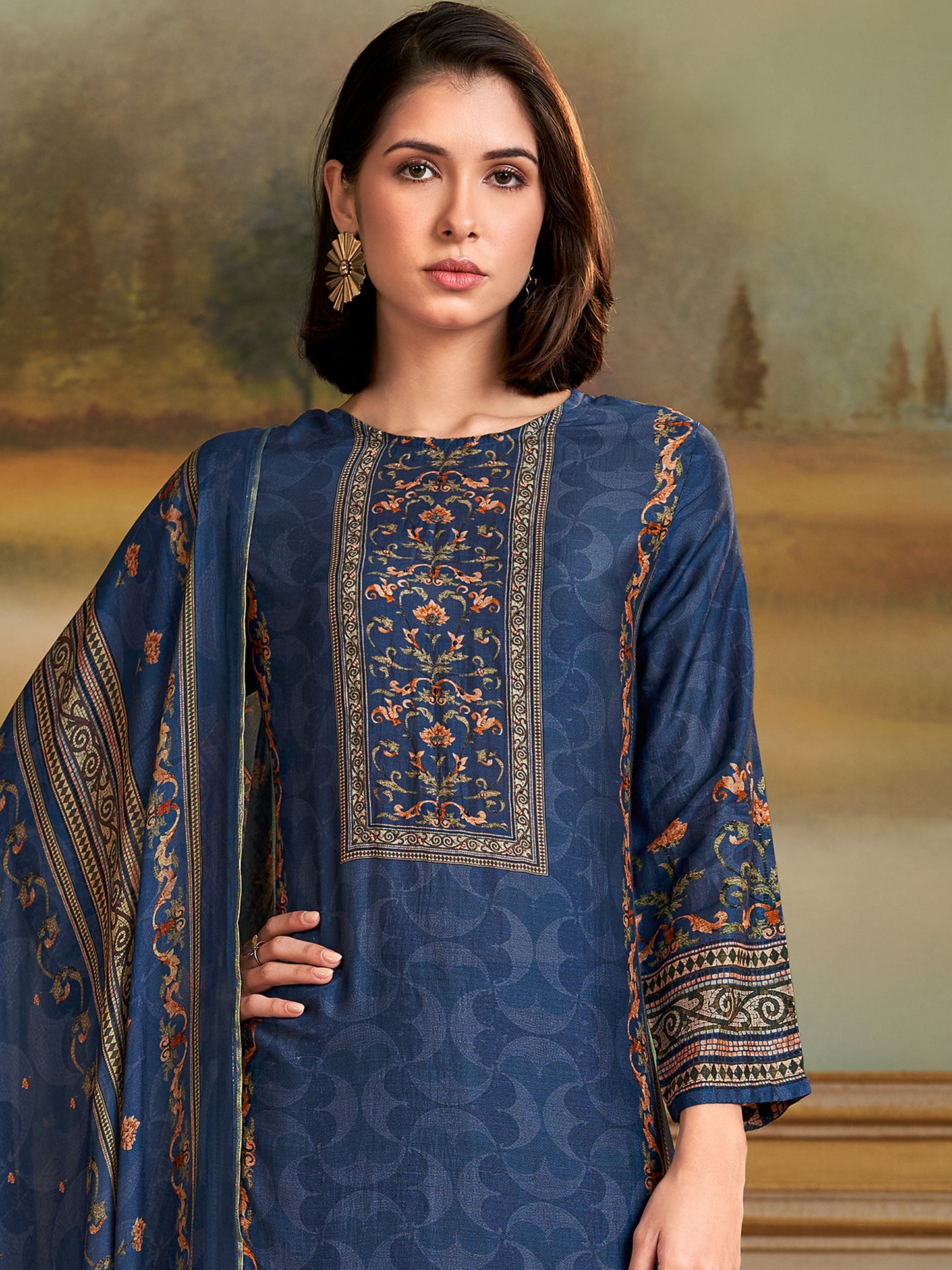 Saaj Elite Pure Muslin Silk Kurta Set with Dupatta