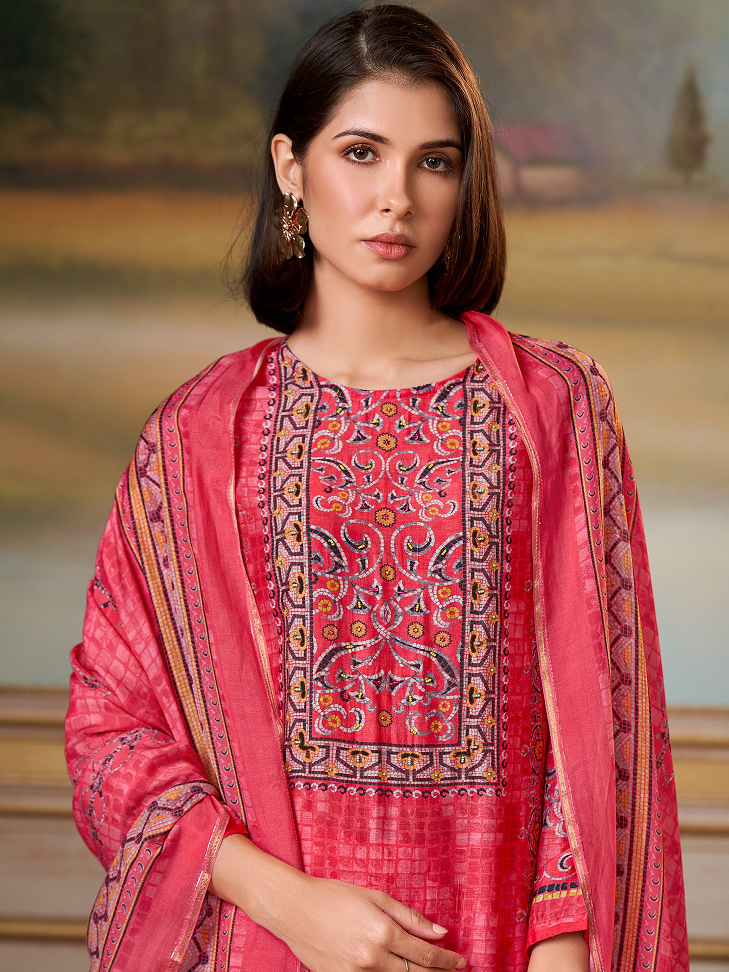 Saaj Elite Pure Muslin Silk Kurta Set with Dupatta