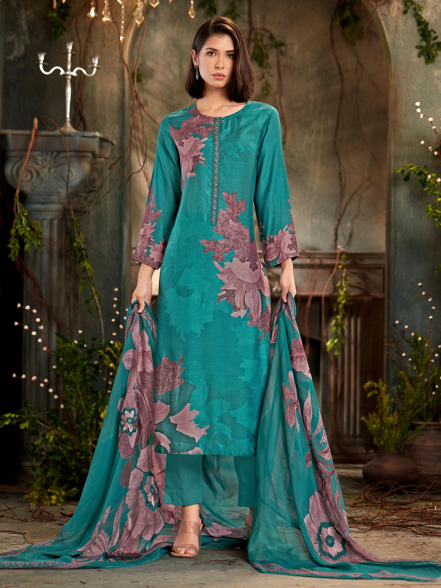 Nazara Handcrafted Pure Muslin Silk Kurta Set with Dupatta