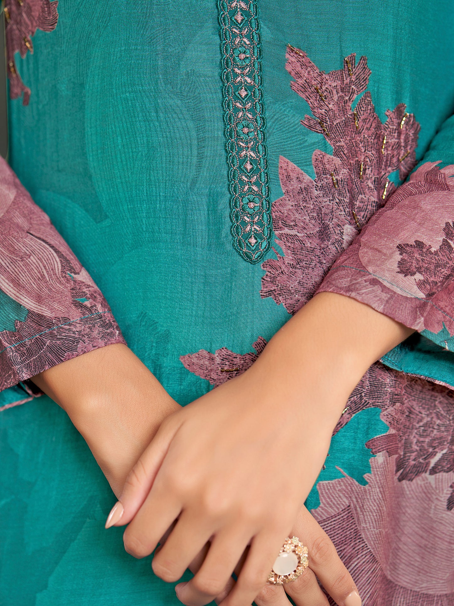 Nazara Handcrafted Pure Muslin Silk Kurta Set with Dupatta