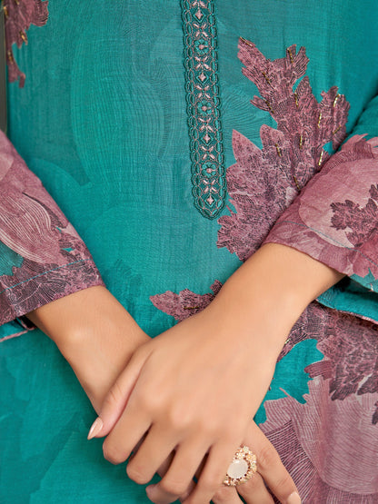 Nazara Festive Pure Muslin Silk Kurta Set with Dupatta