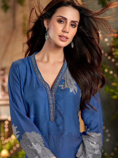 Nazara Festive Pure Muslin Silk Kurta Set with Dupatta