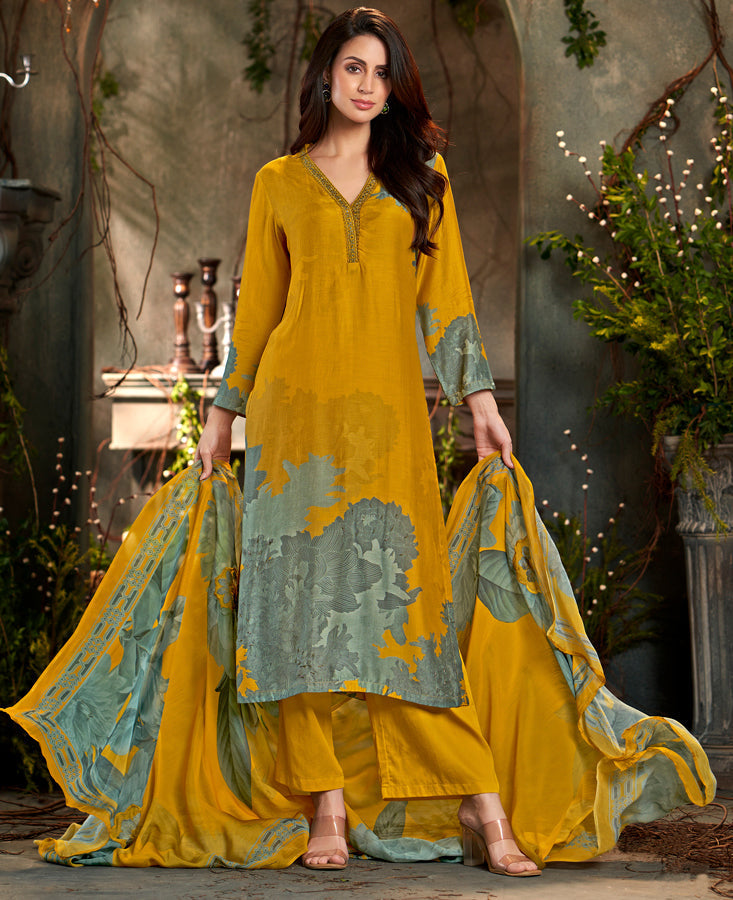 Nazara Designer Pure Muslin Silk Kurta Set with Dupatta