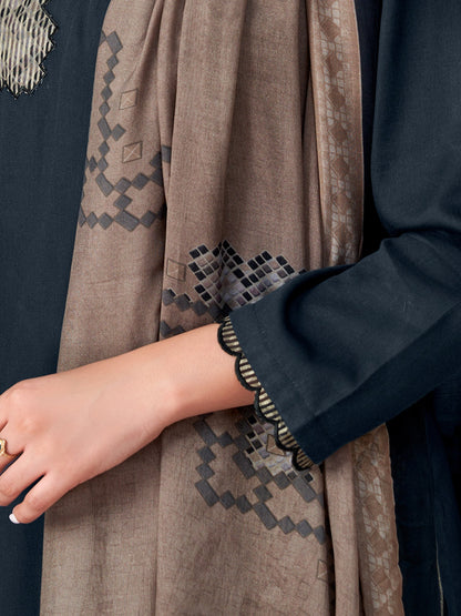 Ehsas Elegant Pure Cotton Kurta Unstitched  Set with Dupatta