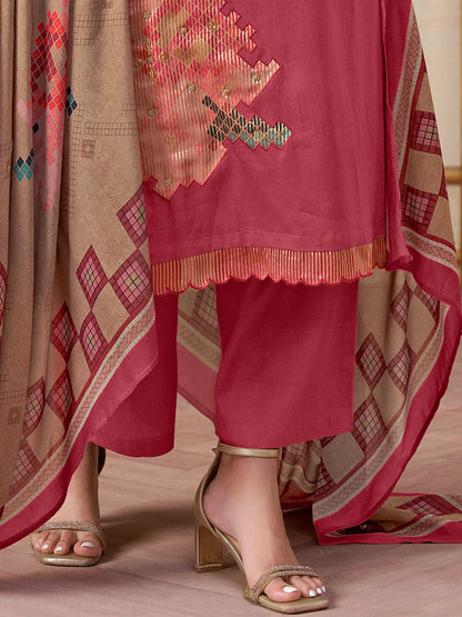 Ehsas Classic Pure Cotton Kurta Unstitched  Set with Dupatta