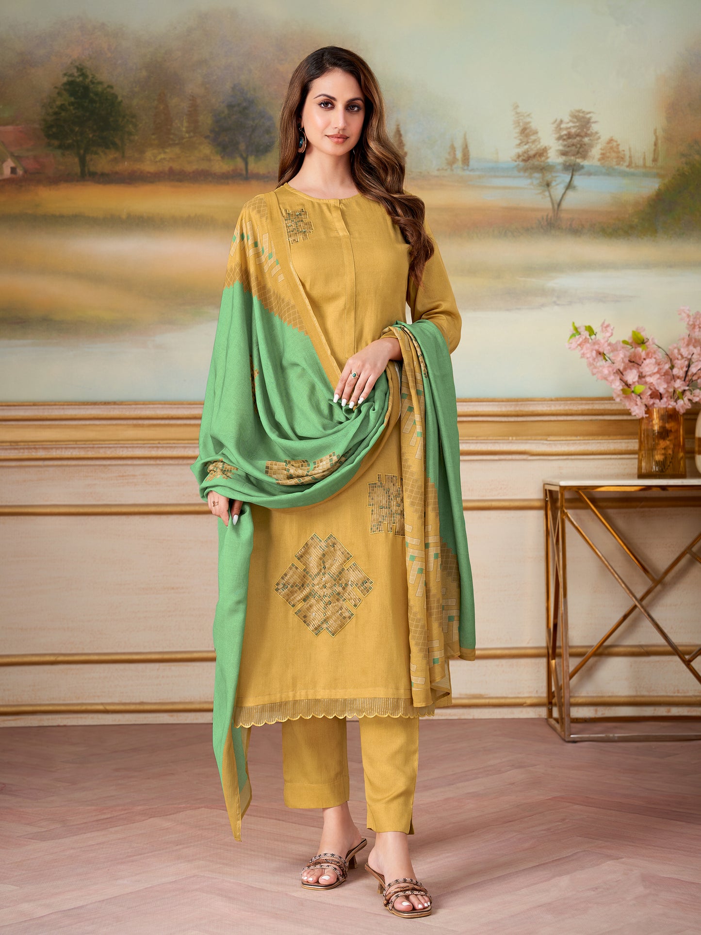 Ehsas Elite Pure Cotton Kurta Set with Dupatta