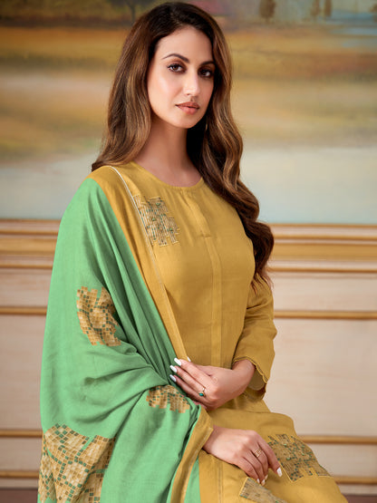 Ehsas Royal Pure Cotton Kurta Unstitched  Set with Dupatta