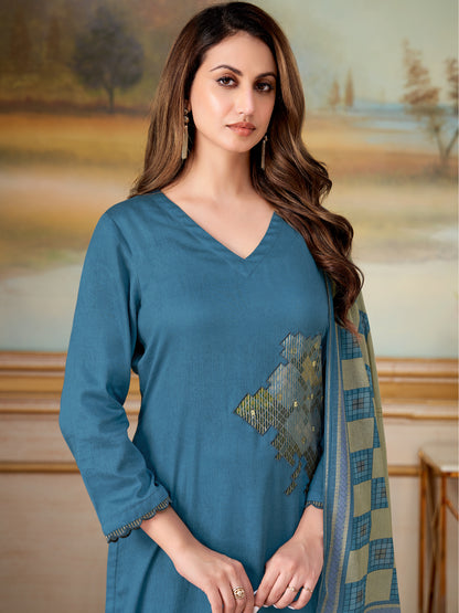 Ehsas Royal Pure Cotton Kurta Unstitched  Set with Dupatta