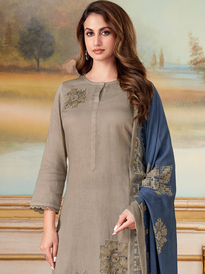 Ehsas Signature Pure Cotton Kurta Unstitched  Set with Dupatta