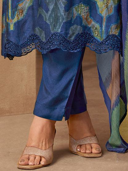 Rang Saaj Royale Pure Muslin Silk Kurta Unstitched Set with Dupatta