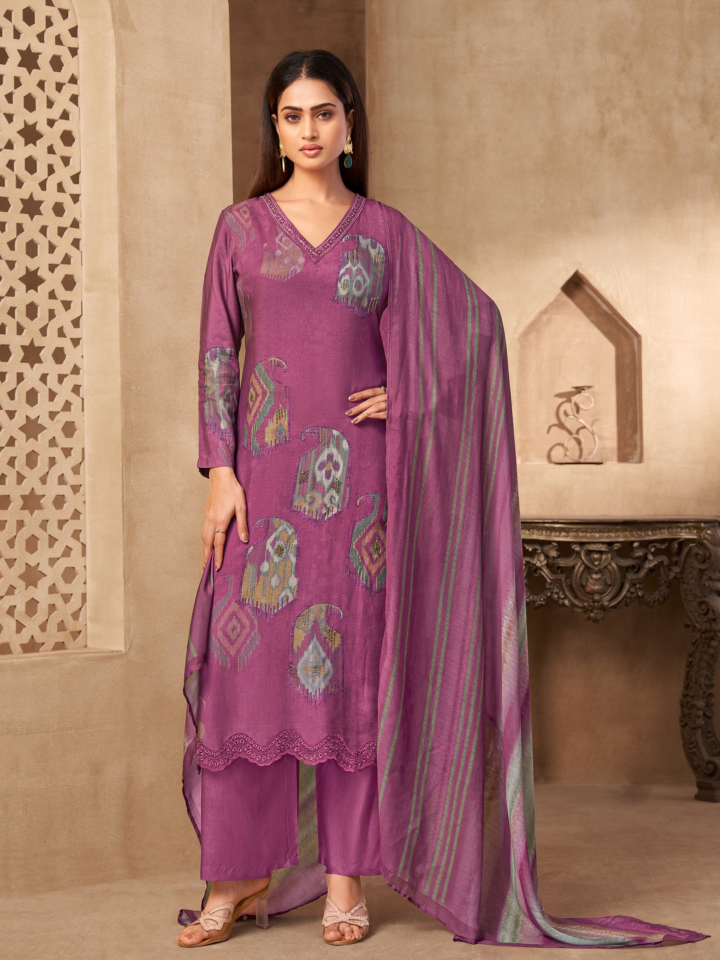 Rang Saaj Royale Pure Muslin Silk Kurta Unstitched Set with Dupatta