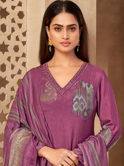 Rang Saaj Royale Pure Muslin Silk Kurta Unstitched Set with Dupatta