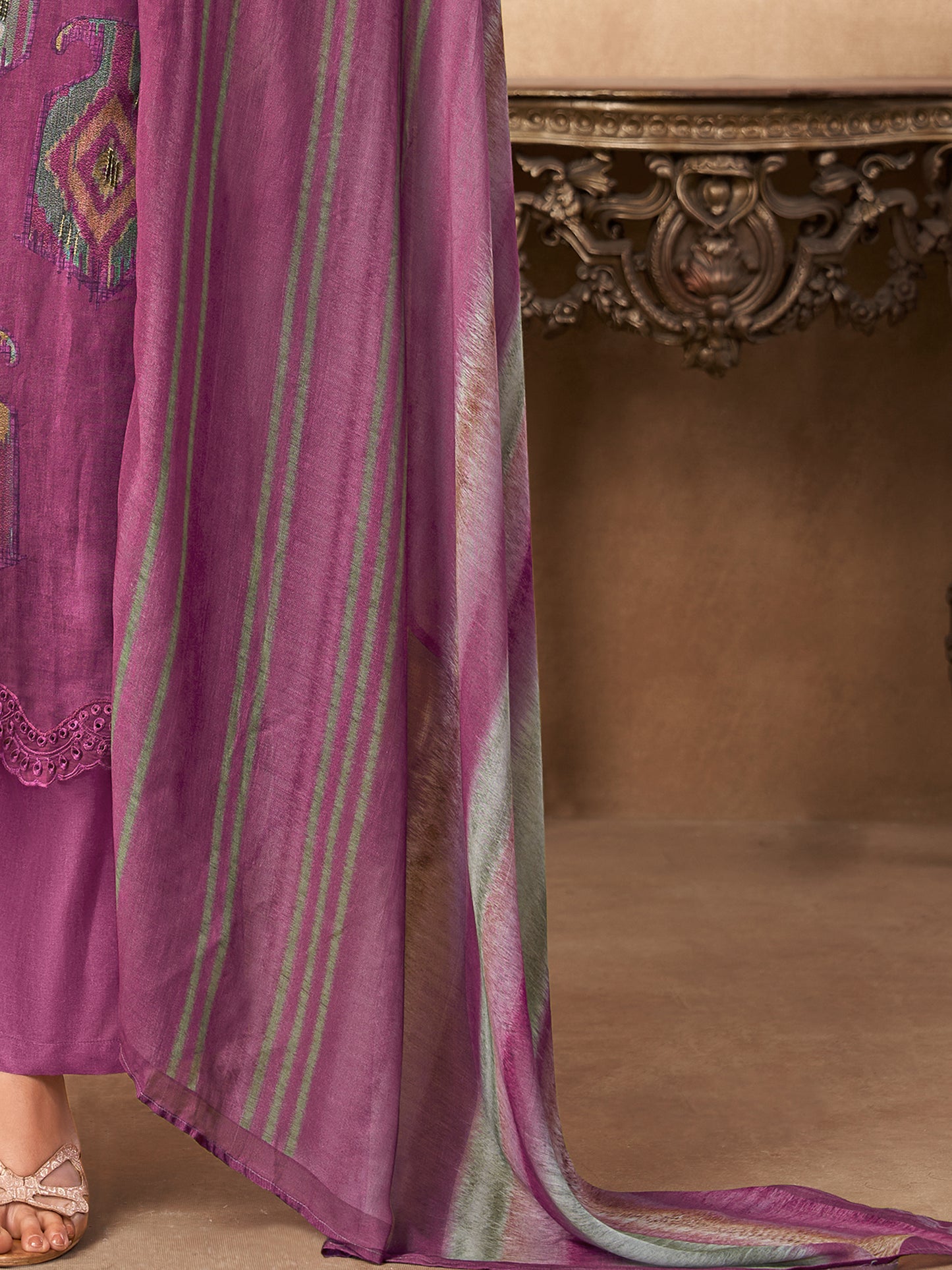 Rang Saaj Royale Pure Muslin Silk Kurta Unstitched Set with Dupatta