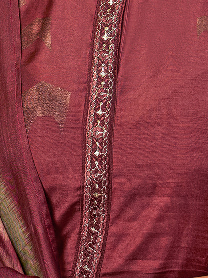 Rang Saaj Royale Pure Muslin Silk Kurta Unstitched Set with Dupatta