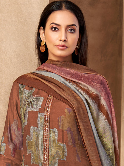 Rang Saaj Royale Pure Muslin Silk Kurta Unstitched Set with Dupatta