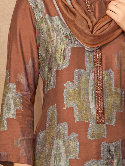 Rang Saaj Royale Pure Muslin Silk Kurta Unstitched Set with Dupatta