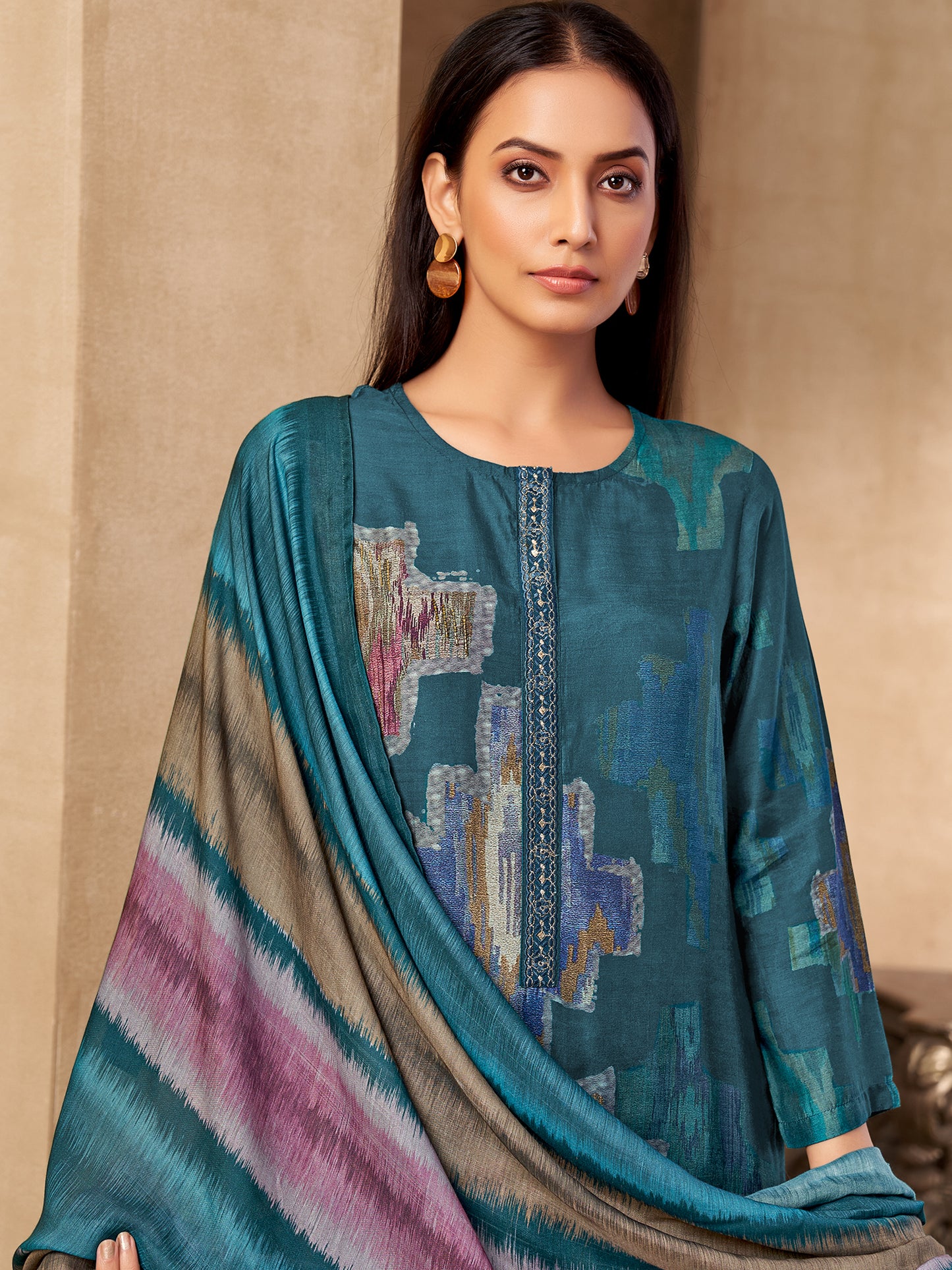 Rang Saaj Royale Pure Muslin Silk Kurta Unstitched Set with Dupatta