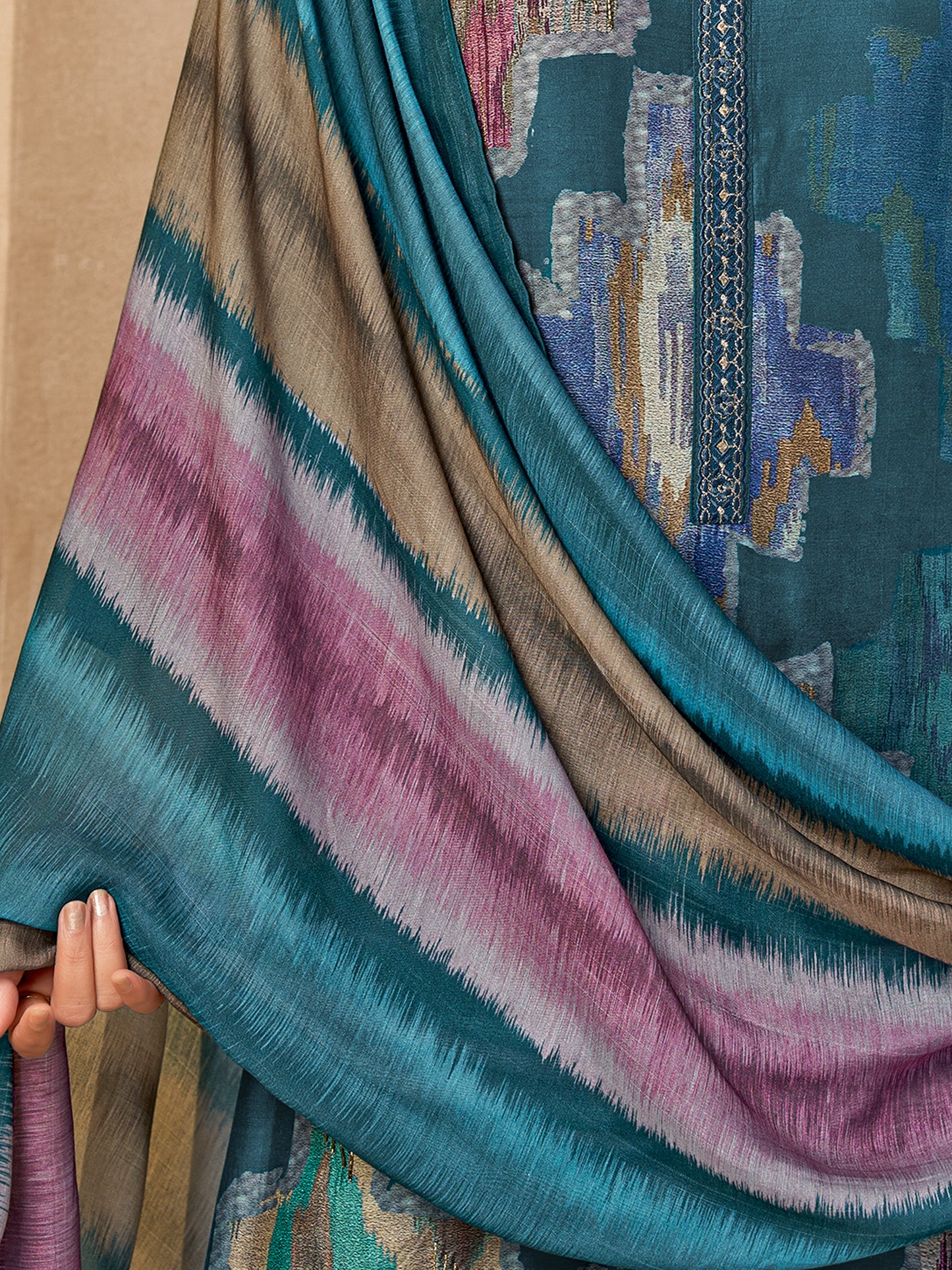 Rang Saaj Royale Pure Muslin Silk Kurta Unstitched Set with Dupatta