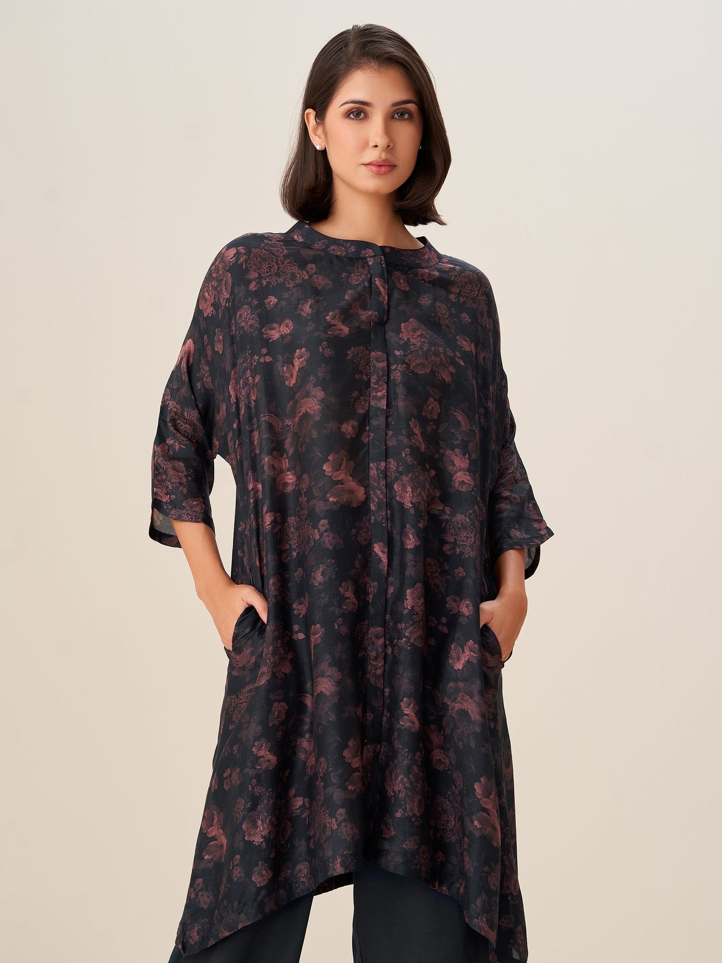 Graceful Digital Print Tunic Top
